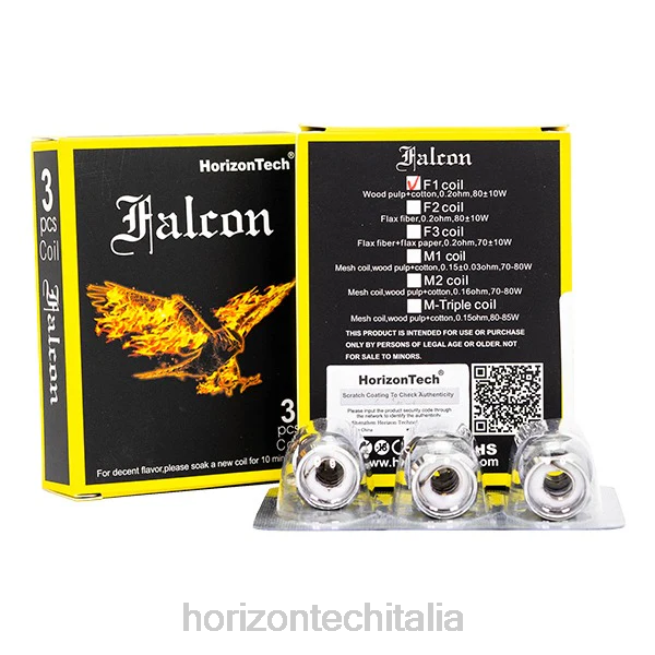 HorizonTech Vape - HorizonTech Falcon bobine (confezione da 3) D0647 Bobina f1 da 0,2ohm