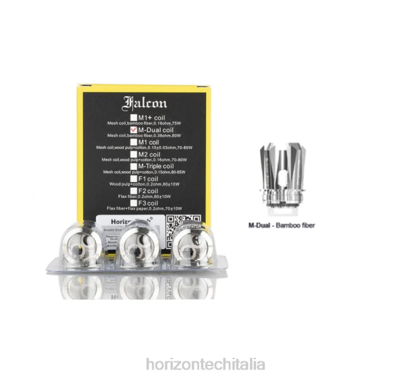Horizon Tech Vape Coils - HorizonTech Falcon bobine (confezione da 3) D064165 bobina m-doppia mesh da 0,38ohm