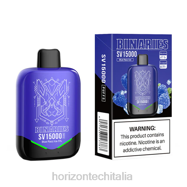 HorizonTech Vape - HorizonTech Binaries Cabin monouso sv D06487 ghiaccio blu razz