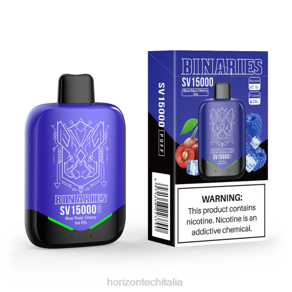 HorizonTech Vape Italia - HorizonTech Binaries Cabin monouso sv D0643 ghiaccio blu ciliegia razz
