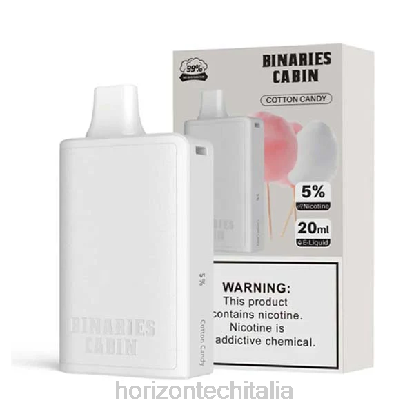 HorizonTech Vape Italia - HorizonTech Binaries Cabin monouso da 20 ml D06473 zucchero filato