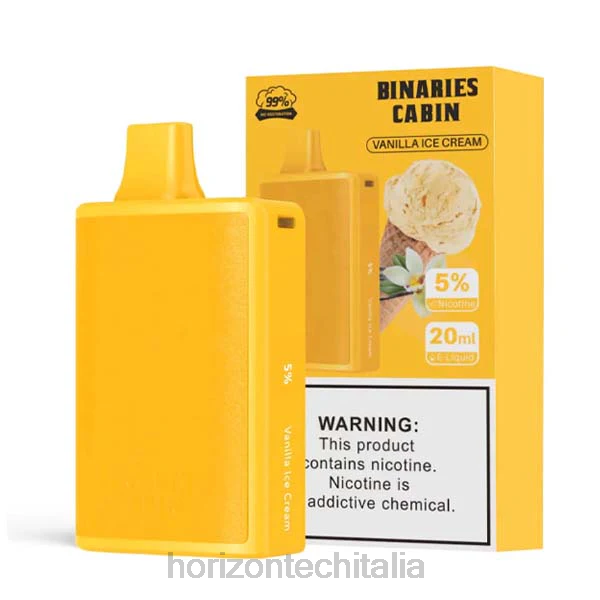 Horizon Tech Vape Tank - HorizonTech Binaries Cabin monouso da 20 ml D06476 gelato alla vaniglia