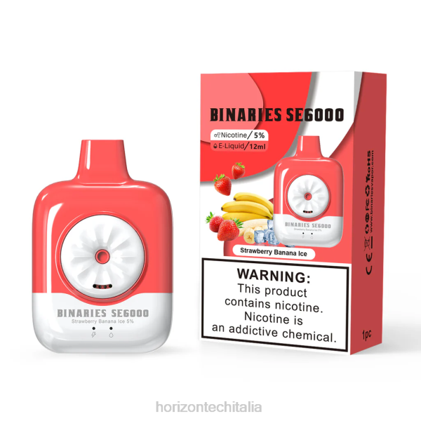 Horizon Tech Company - HorizonTech Binaries Cabin monouso da 12 ml D064134 ghiaccio alla fragola e banana