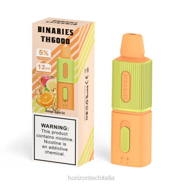 HorizonTech Vape Italia - HorizonTech Binaries Cabin th6000 monouso 12ml D064113 gelato alla mela all'arancia