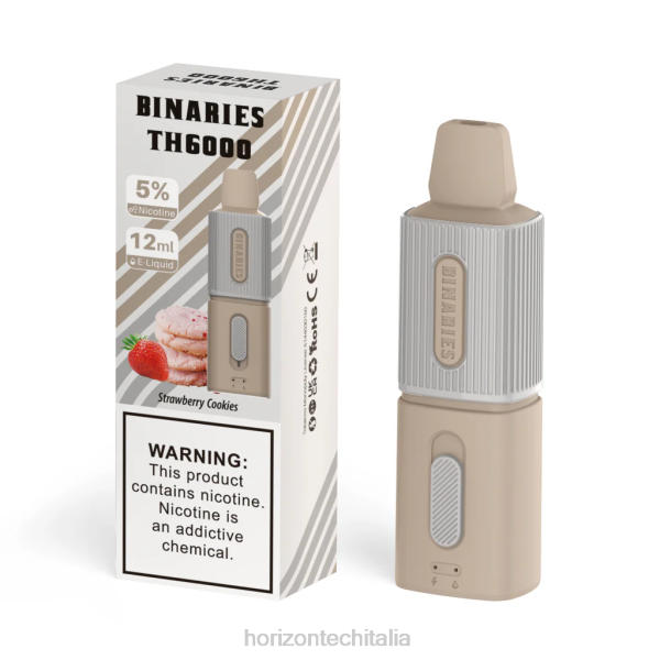 Horizon Tech Vape Tank - HorizonTech Binaries Cabin th6000 monouso 12ml D064116 biscotti alla fragola